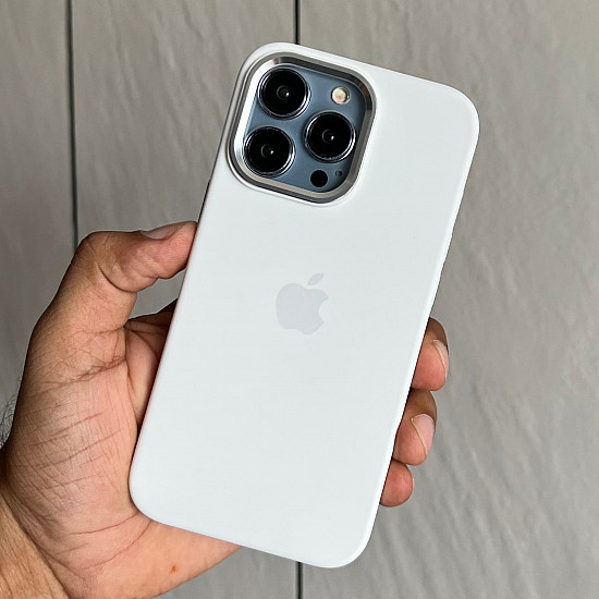Buy Silicon case with metal buttons for iPhone 13 Pro white