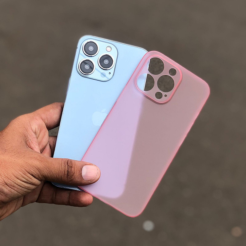 Buy Pink Slim Transparent Ultra Thin Case For iPhone 13 Series