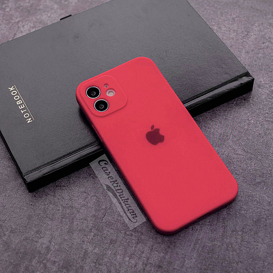 Light red rubber soft case for iPhone 12
