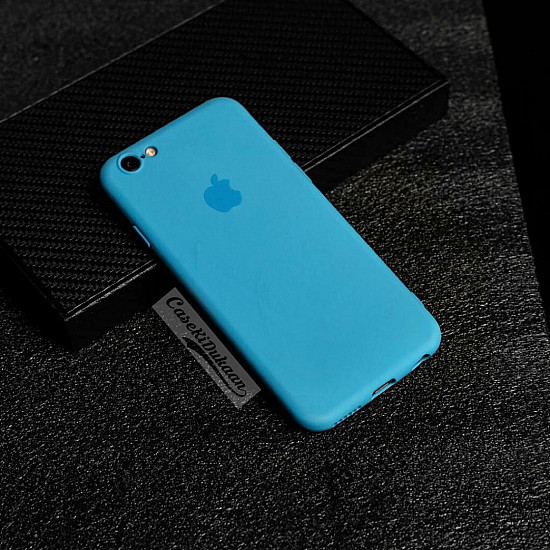 Soft Flexible Rubber Case For iPhone 6 plus - 6s plus Cyan Blue