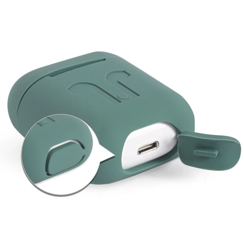 Soft Silicon Protective Carrying Case / Cover For Apple Airpods 3 Headsets -  Midnight Green 
