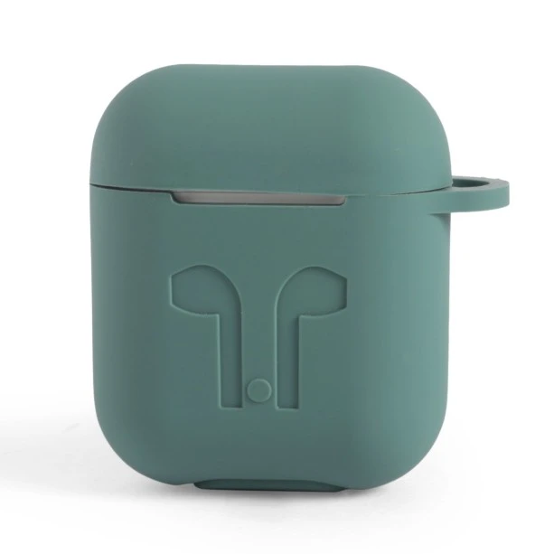 Soft Silicon Protective Carrying Case / Cover For Apple Airpods 3 Headsets -  Midnight Green 