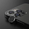 Metal Ring Camera Lens Screen Protector Tempered Glass for iPhone Black - Set of 2/3
