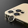 Metal Ring Camera Lens Screen Protector Tempered Glass for iPhone Gold - Set of 2/3