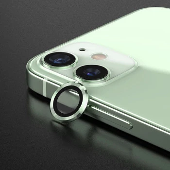 Metal Ring Camera Lens Screen Protector Tempered Glass for iPhone Mint Green - Set of 2/3