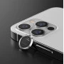 Metal Ring Camera Lens Screen Protector Tempered Glass for iPhone Silver - Set of 2/3