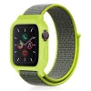 iWatch Silicon Case With Nylon Velcro Strap Compatible With Apple iWatch Series Se/7/6/5/4/3/2/1 Size 42mm / 44mm / 45mm / 49mm Neon Sports Green