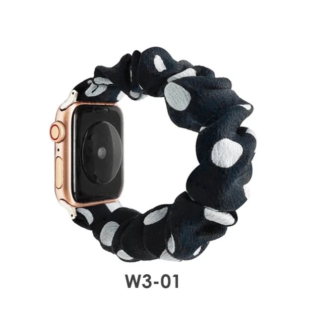 iWatch Strap For Girls Scrunchies Band Compatible With Apple Watch Series Ultra/8/SE/7/6/5/4/3/2/1 For Size (38/40/41mm)  Design 130