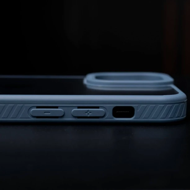Camera Protection Shockproof Transparent Blue Bumper case For iPhone 12 / 12 Pro