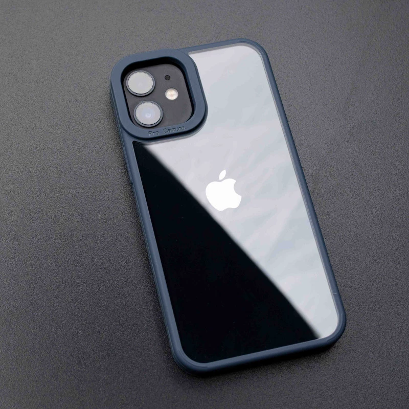 Camera Protection Shockproof Transparent Blue Bumper case For iPhone 13