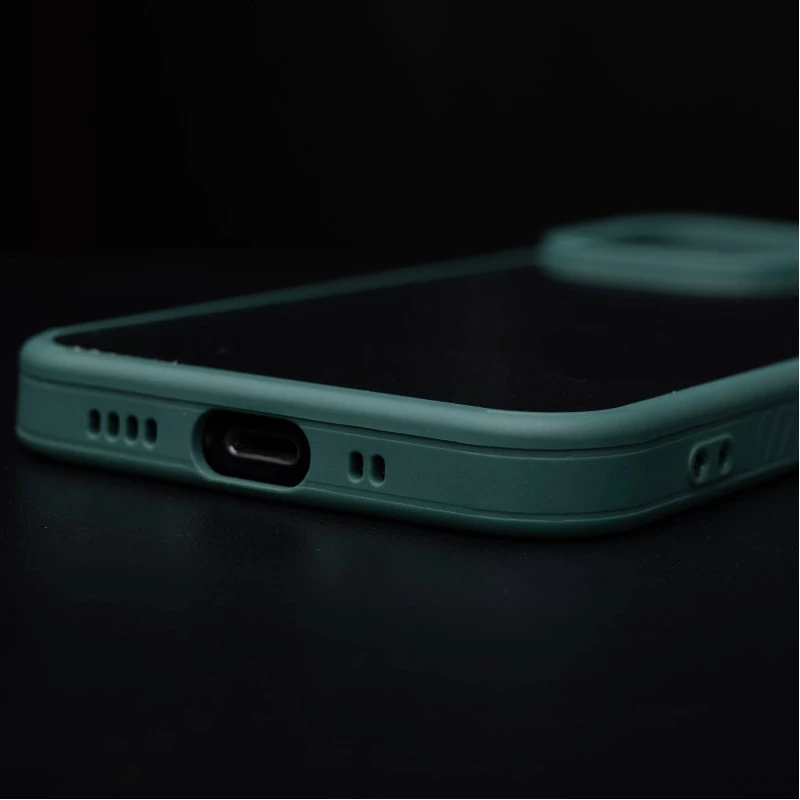 Camera Protection Shockproof Transparent Green Bumper case For iPhone 13 Pro