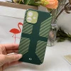 Dual Color Camera Protection Shockproof Stripe Case For iPhone : Green
