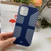 Dual Color Camera Protection Shockproof Stripe Case For iPhone : Blue