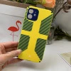 Dual Color Camera Protection Shockproof Stripe Case For iPhone : Yellow