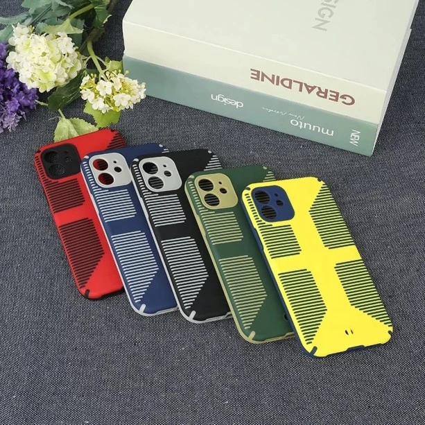 Dual Color Camera Protection Shockproof Stripe Case For iPhone : Black