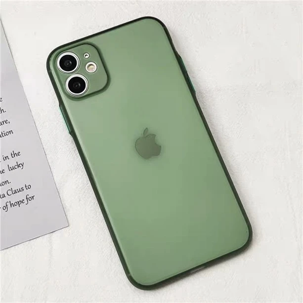 Bottle Green Slim Transparent Ultra Thin Case For iPhone 12 Pro