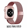 CaseKiDukaan Stainless Steel Milanese Loop Strap with Magnetic Lock Buckle Wrist Band for Apple Watch Series Ultra/8/Se/7/6/5/4/3/2/1 - Size 38/40/41mm Rose Gold