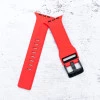 Red Black iWatch Silicone Strap With Metal Lock Compatible with Series Se/7/6/5/4/3/2/1 Size 42mm/ 44mm / 45mm