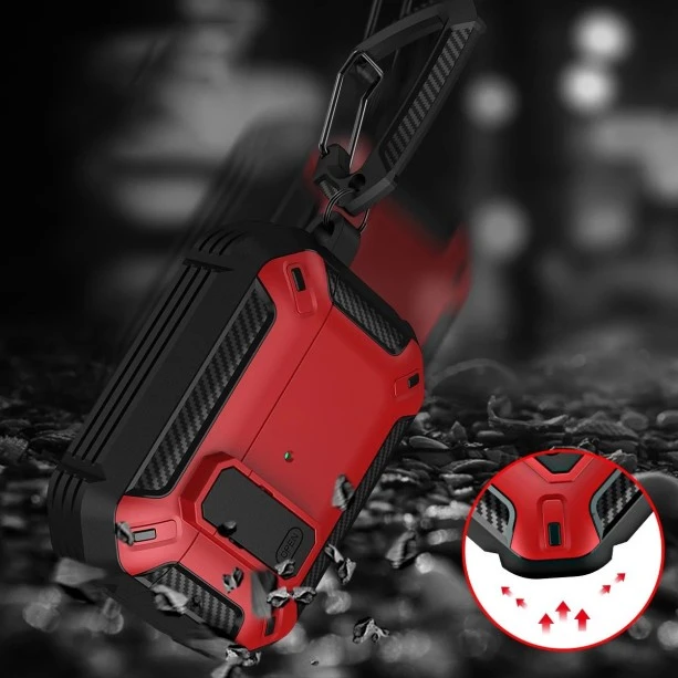 Rugged Armor Shockproof Case For AirPods Pro/Pro2 - Red