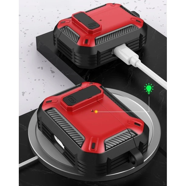 Rugged Armor Shockproof Case For AirPods Pro/Pro2 - Red