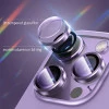 Metal Ring Camera Lens Screen Protector Tempered Glass for iPhone Deep Purple - Set of 2/3
