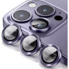 Metal Ring Camera Lens Screen Protector Tempered Glass for iPhone Deep Purple - Set of 2/3