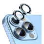 Metal Ring Camera Lens Screen Protector Tempered Glass for iPhone Sierra Blue - Set of 2/3