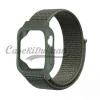 iWatch Silicon Case With Nylon Velcro Strap Compatible With Apple iWatch Series Ultra/8/Se/7/6/5/4/3/2/1 Size 38mm / 40mm / 41mm Army Green