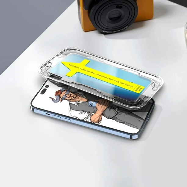 Transparent Tempered Glass Screen Protector for iPhone 14 Pro With Installation Frame