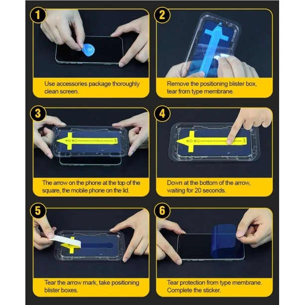 Transparent Tempered Glass Screen Protector for iPhone 14 Pro With Installation Frame