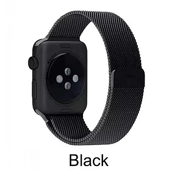 CaseKiDukaan Stainless Steel Milanese Loop Strap with Magnetic Lock Buckle Wrist Band for Apple Watch Series Ultra/8/Se/7/6/5/4/3/2/1 Size 38/40/41mm-  Black