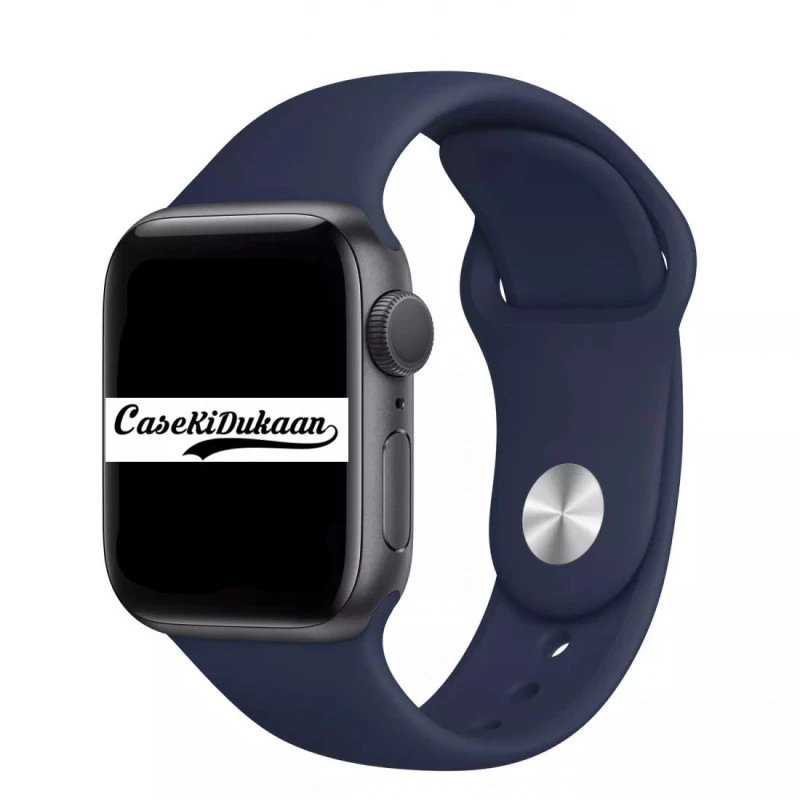 Navy Blue iWatch Silicone Strap Compatible with Watch Series Ultra/8/Se/7/6/5/4/3/2/1 Size: 38mm/42mm/41mm