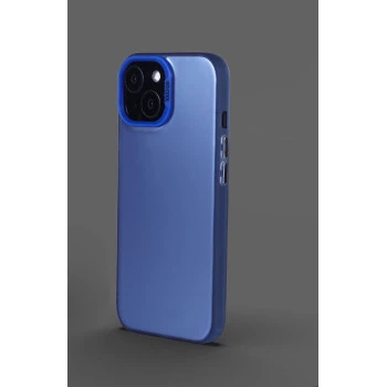 Frosted Solid Colour Shockproof Case for iPhone 14 Pro Max - Blue