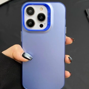 Frosted Solid Colour Shockproof Case for iPhone 15 Plus / 14 Plus - Blue