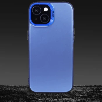 Frosted Solid Colour Shockproof Case for iPhone 14  - Blue