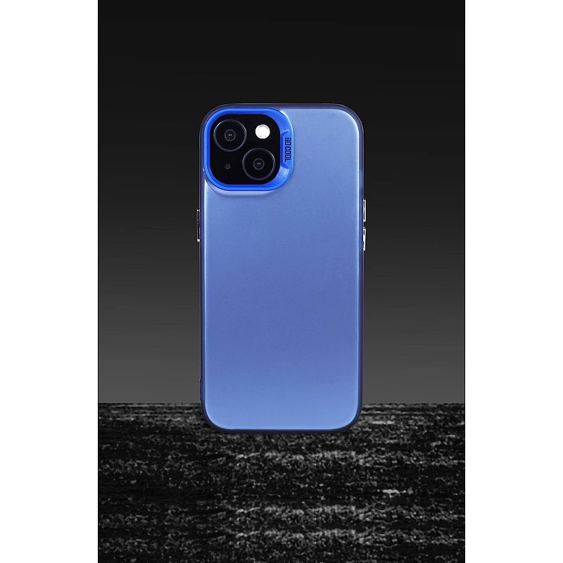 Frosted Solid Colour Shockproof Case for iPhone 15 Plus / 14 Plus - Blue