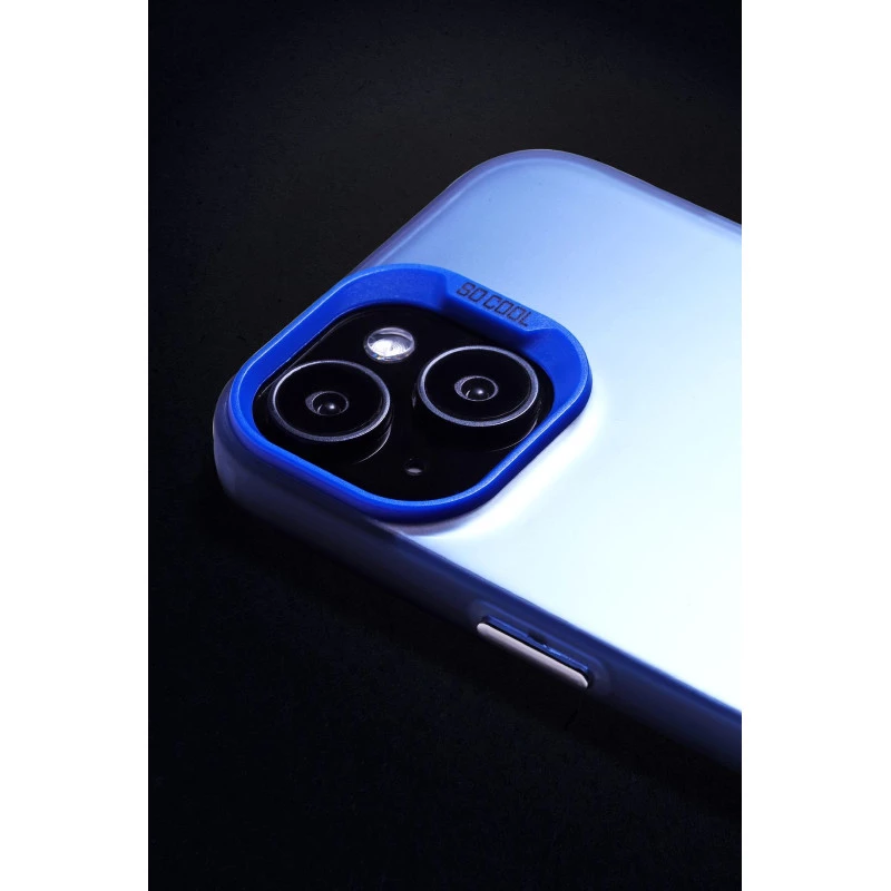Frosted Solid Colour Shockproof Case for iPhone 14 Pro Max - Blue
