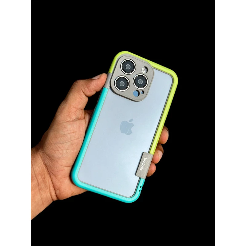 Wolmtt Bumper Shockproof Case For iPhone 14 Blue / Green