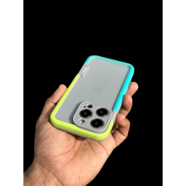 Wolmtt Bumper Shockproof Case For iPhone 13 Blue / Green