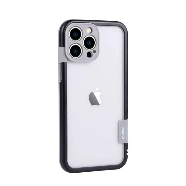 Wolmtt Bumper Shockproof Case For iPhone 15 Pro Black / Grey