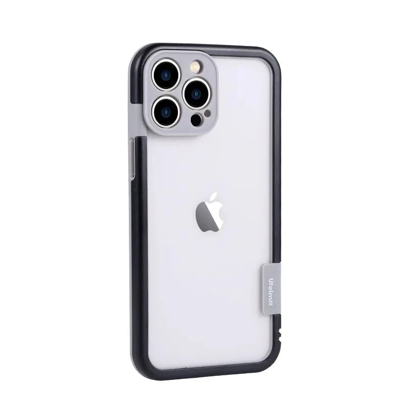 Wolmtt Bumper Shockproof Case For iPhone 13 Pro Max Black / Grey