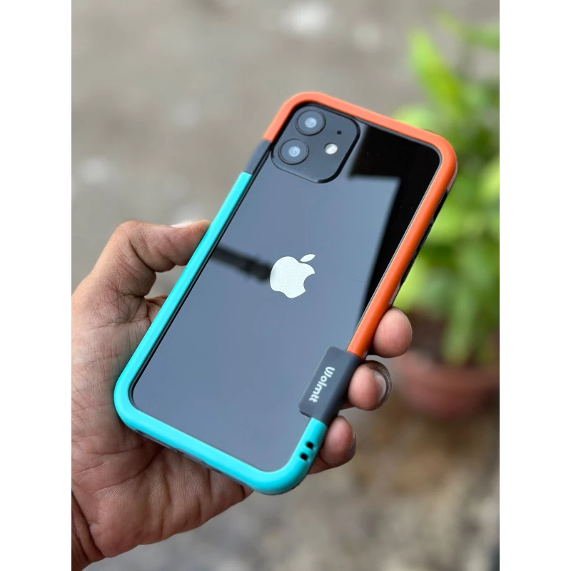 Wolmtt Bumper Shockproof Case For iPhone 12 / 12 Pro Orange / Blue
