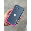 Wolmtt Bumper Shockproof Case For iPhone 12 / 12 Pro Pink / Black