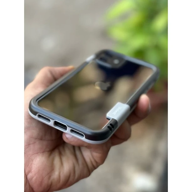 Wolmtt Bumper Shockproof Case For iPhone 12 / 12 Pro Black / Grey