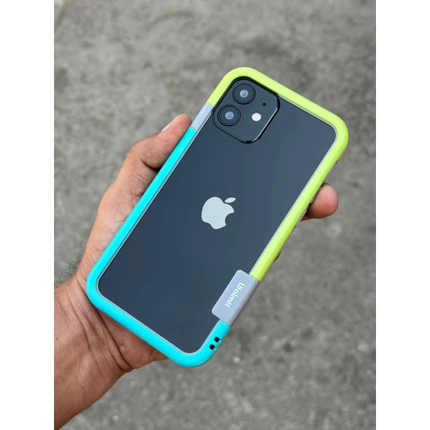 Wolmtt Bumper Shockproof Case For iPhone 12 / 12 Pro Blue / Green