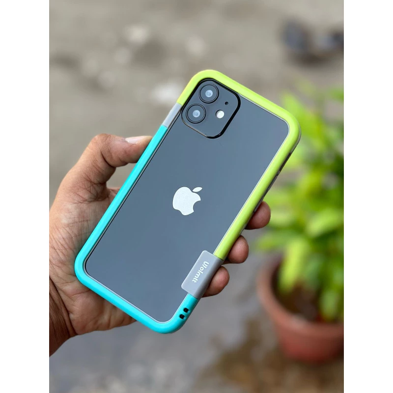 Wolmtt Bumper Shockproof Case For iPhone 12 / 12 Pro Blue / Green