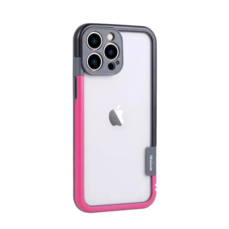 Wolmtt Bumper Shockproof Case For iPhone 14 Pro Max Pink / Black