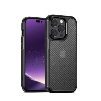 Carbon Fibre Texture Case for iPhone 14 Pro Max Black - Ultimate Protection in Stylish Black
