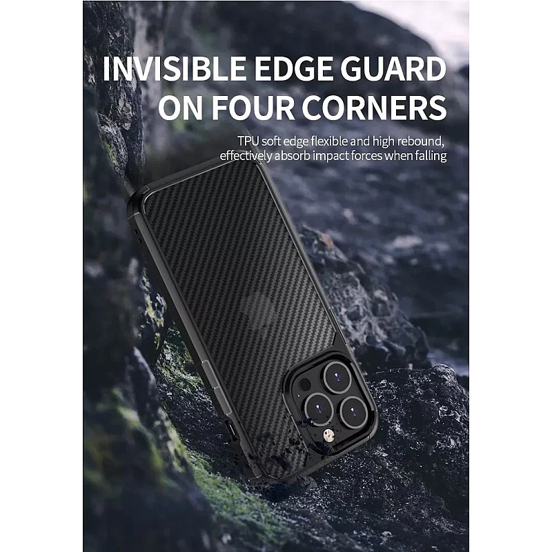 Carbon Fibre Texture Case for iPhone 15 Plus Black - Ultimate Protection in Stylish Black