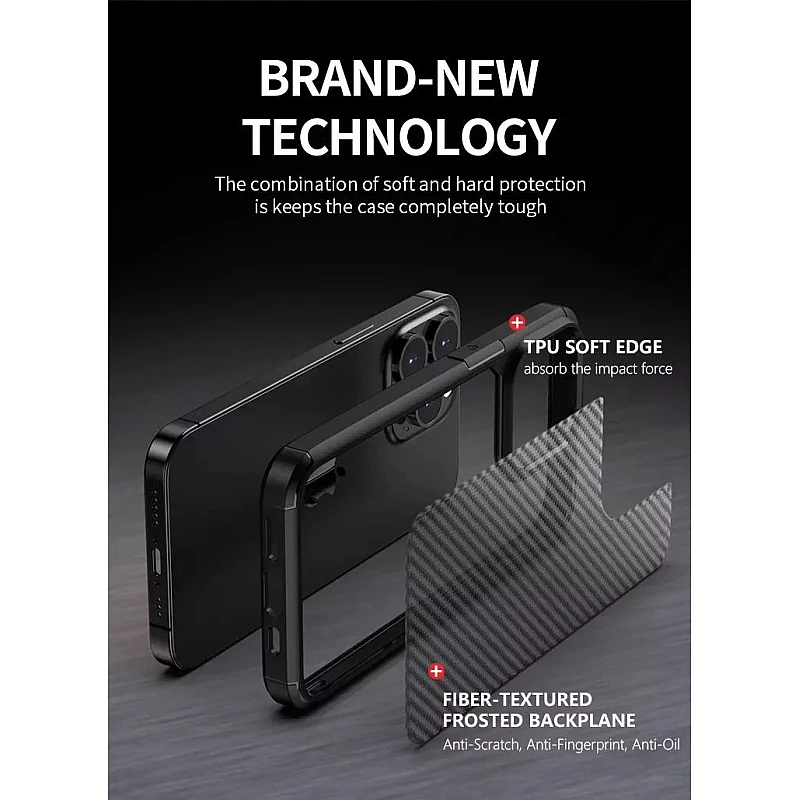 Carbon Fibre Texture Case for iPhone 15 Plus Black - Ultimate Protection in Stylish Black